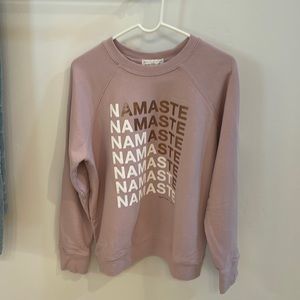 Spiritual gangster sweatshirt. Namaste"in white and rose gold.